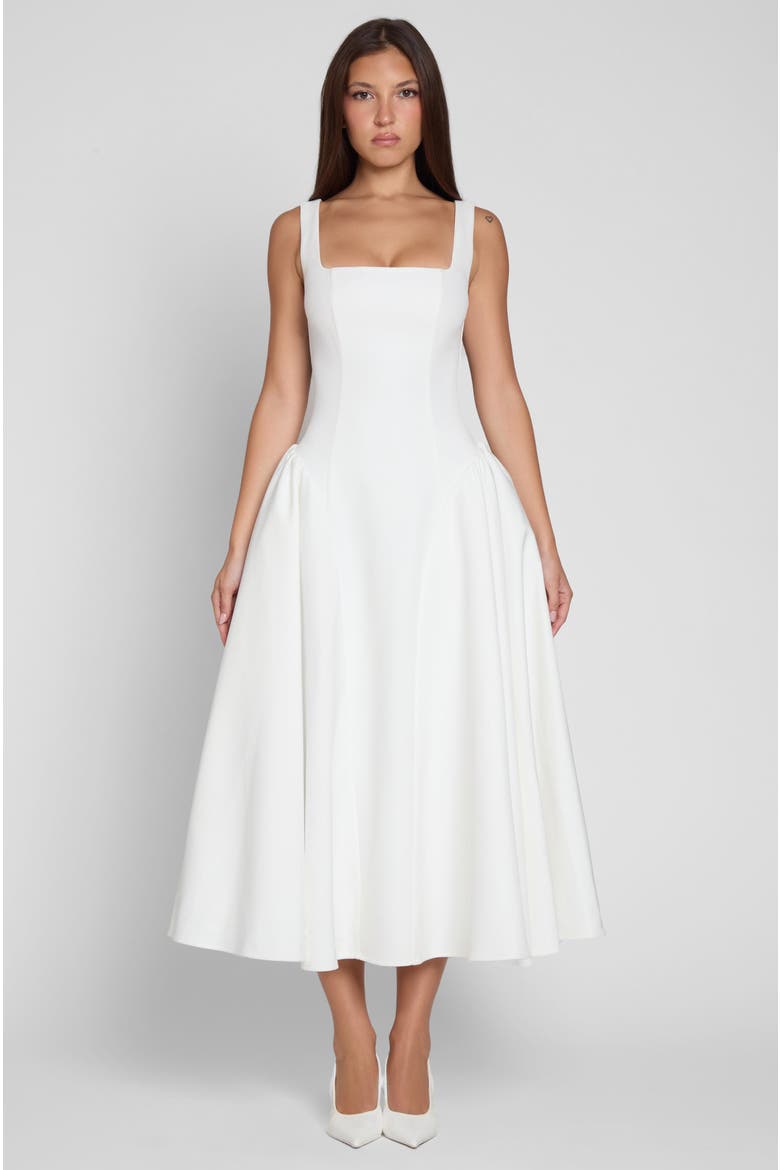 Chloe Corset Midi Dress, Main, color, White