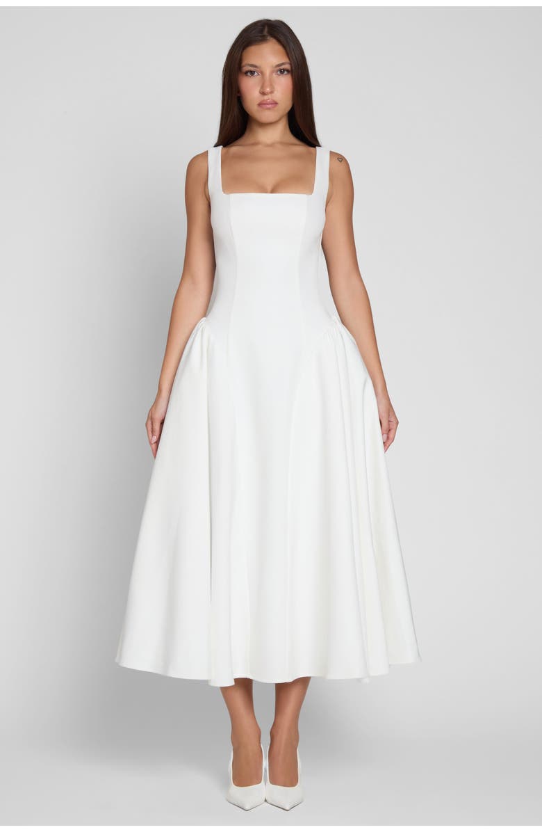 LEAU Chloe Corset Midi Dress, Main, color, White
