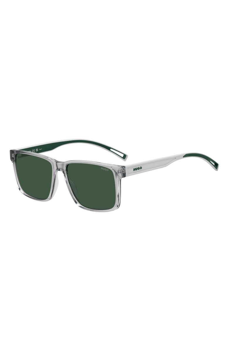 BOSS 57mm Navigator Sunglasses, Alternate, color, Grey/ Green