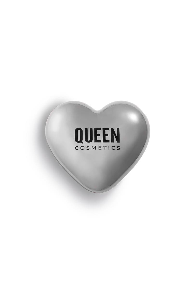 Queen Cosmetics Sublime Hearts Refillable Compact, Main, color, Silver Compact