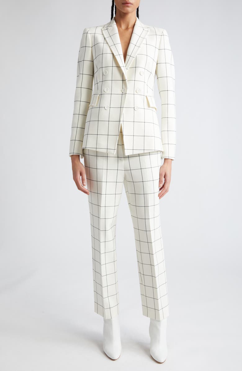 Akris punto Windowpane Check Crepe Blazer, Alternate, color, 