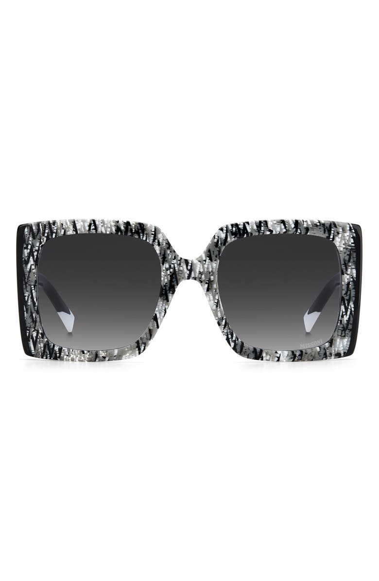 Missoni 54mm Oversize Square Sunglasses, Main, color, Black Pattern
