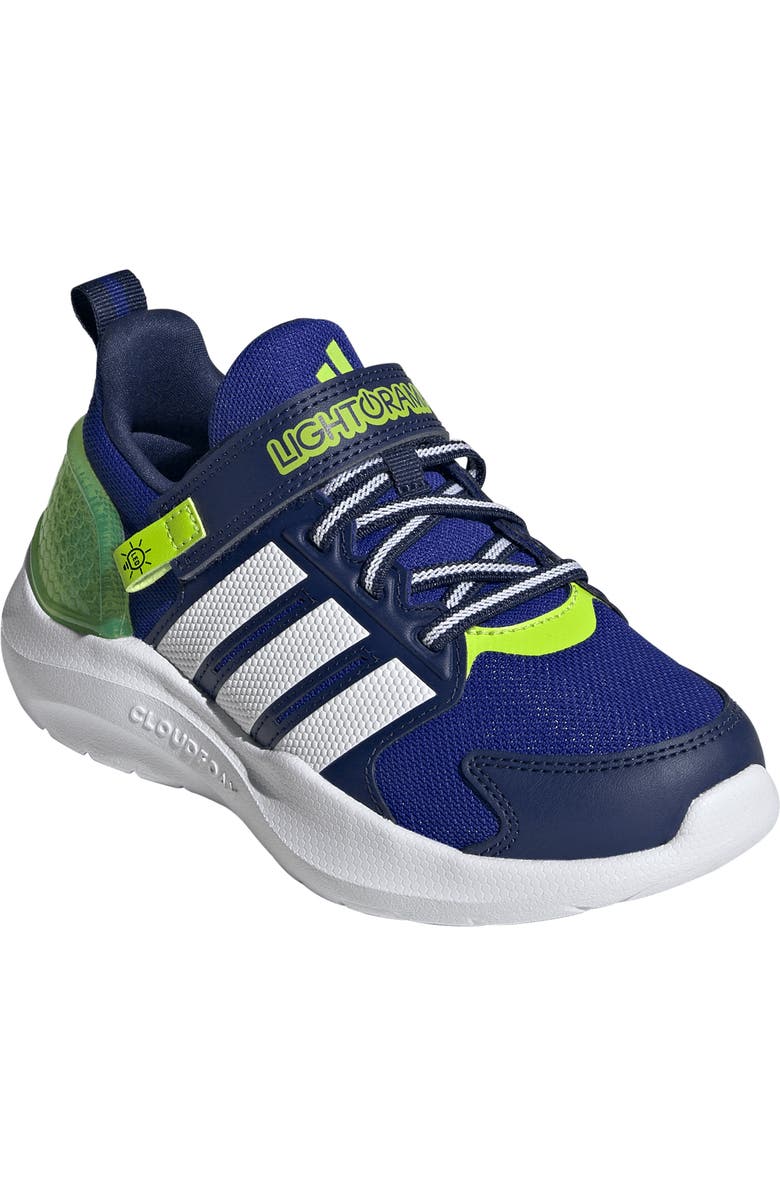 adidas Kids' Lightorama Sneaker, Main, color, Lucid Blue/ White/ Solar Slime