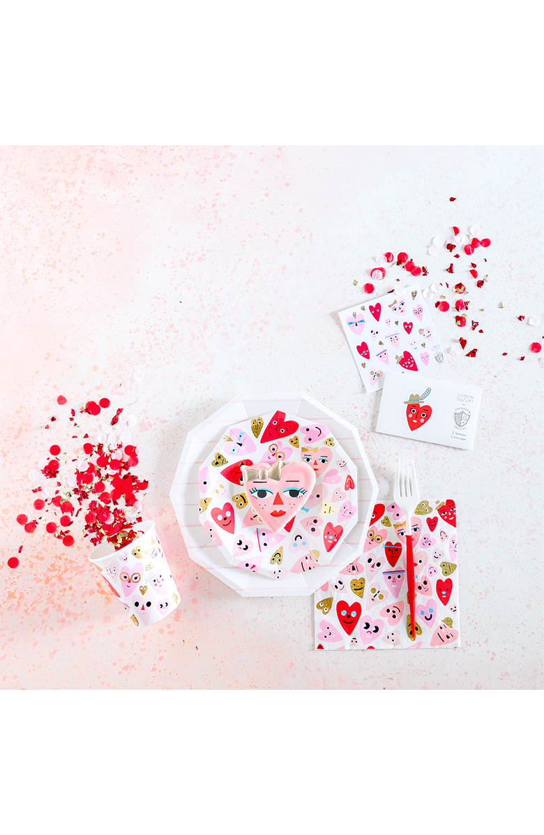 Daydream Society Valentine's Day Heartbeat Gang Tattoos and Nail Sticker Favor Set, Alternate, color, Assorted Pre-Pack