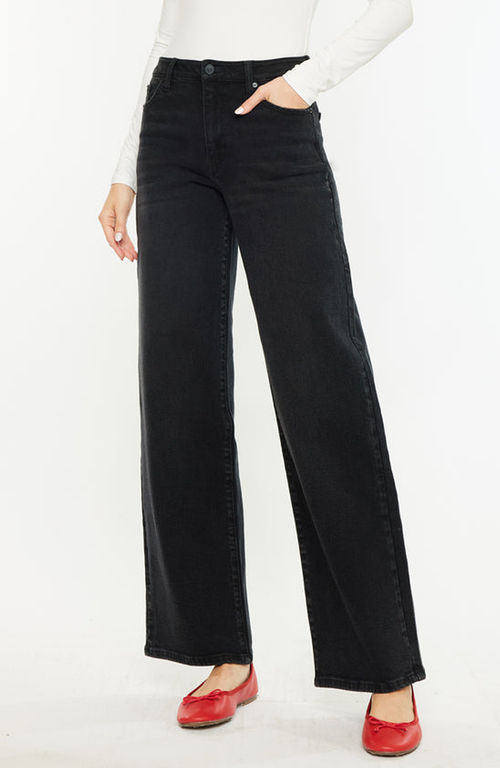 Kancan Cora High Rise Wide Jeans In Black