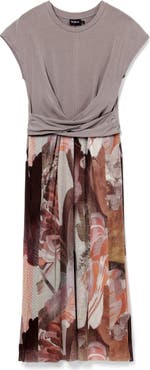 Desigual Mixed Media T-Shirt Midi Dress