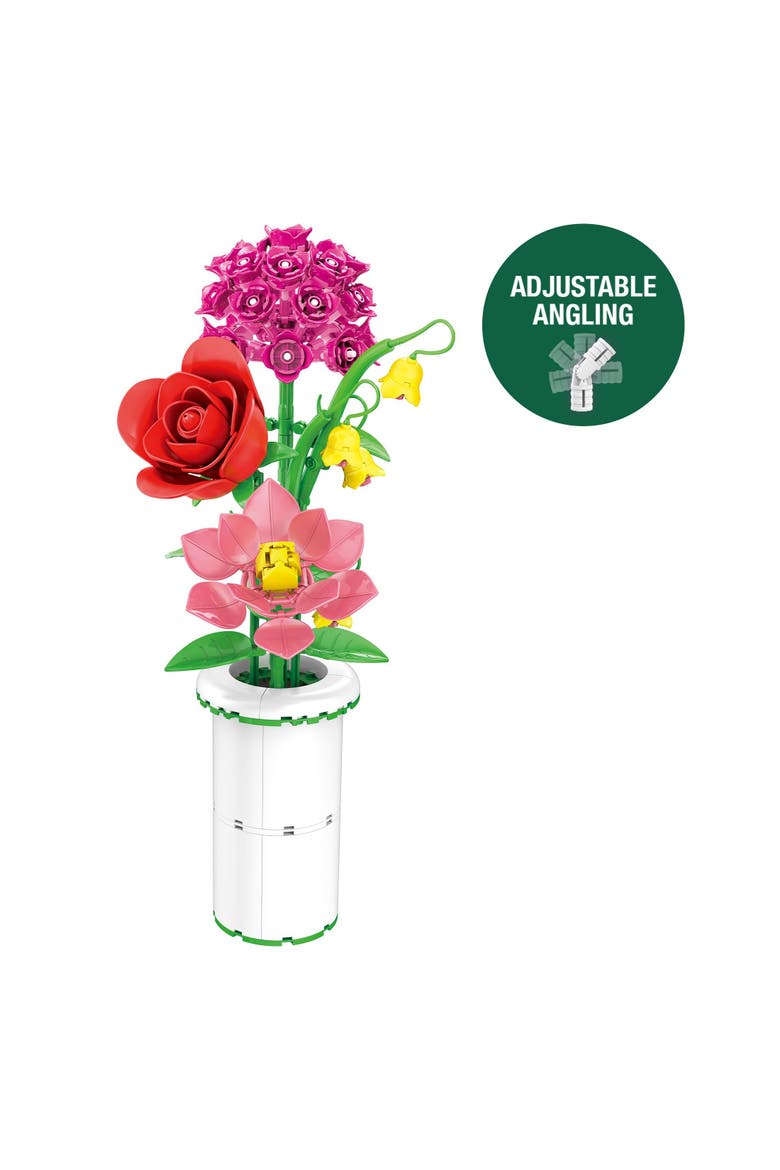 Bricktanicals Radiant Bouquet & Vase Building Set, Alternate, color, White