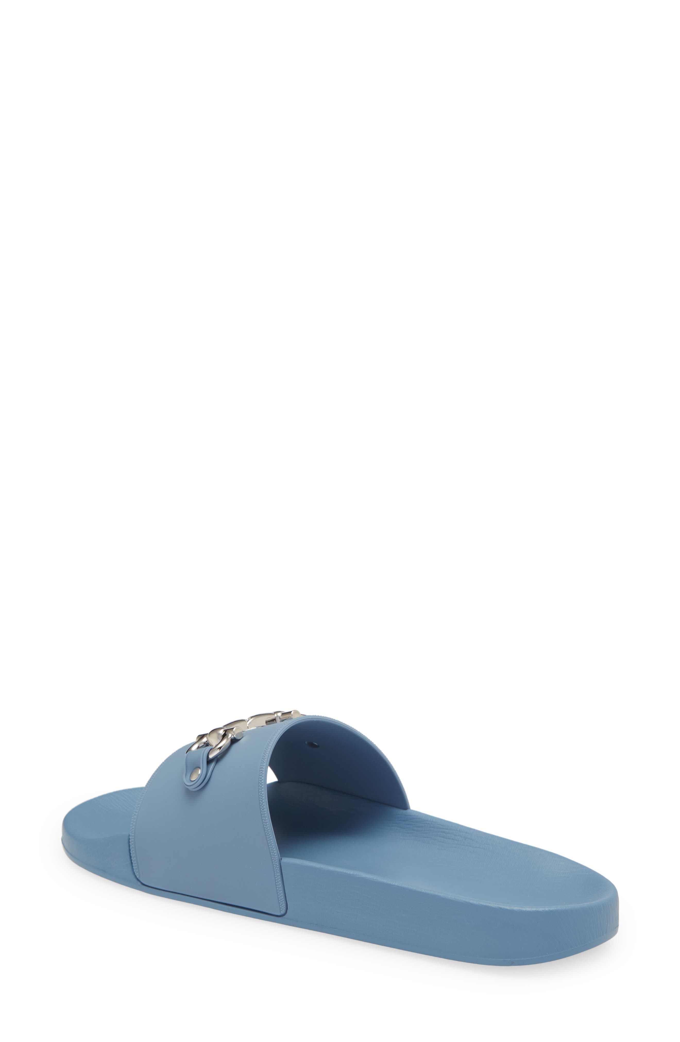 Salvatore Ferragamo Groove 11 Slide Sandal, Alternate, color, BLUE