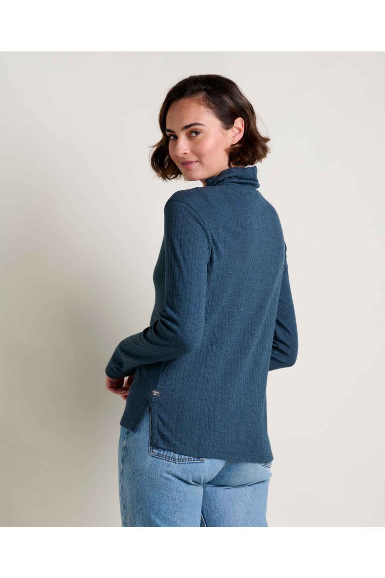 Foothill Pointelle Long Sleeve Turtleneck, Alternate, color, Midnight