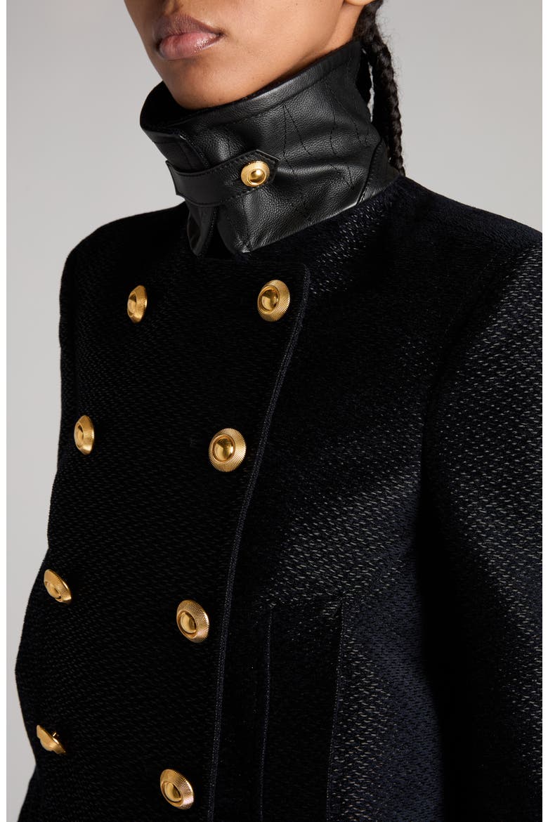 Double Breasted Bouclé Jacket, Alternate, color, COMBO BLACK/ BLUE