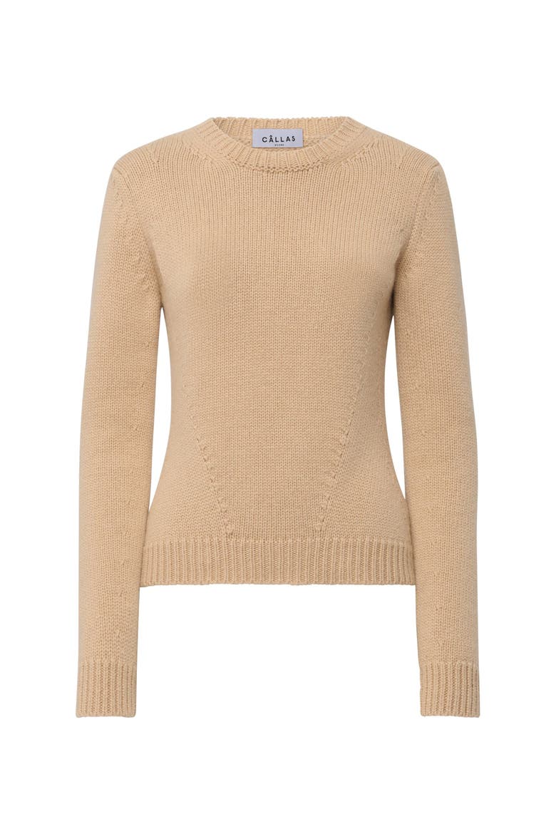 Jeanne Long sleeve crewneck sweater, Main, color, Brown