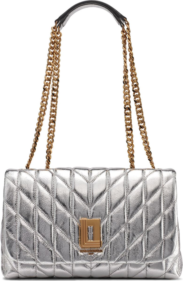 KARL LAGERFELD PARIS Lafayette Shoulder, Main, color, Silver