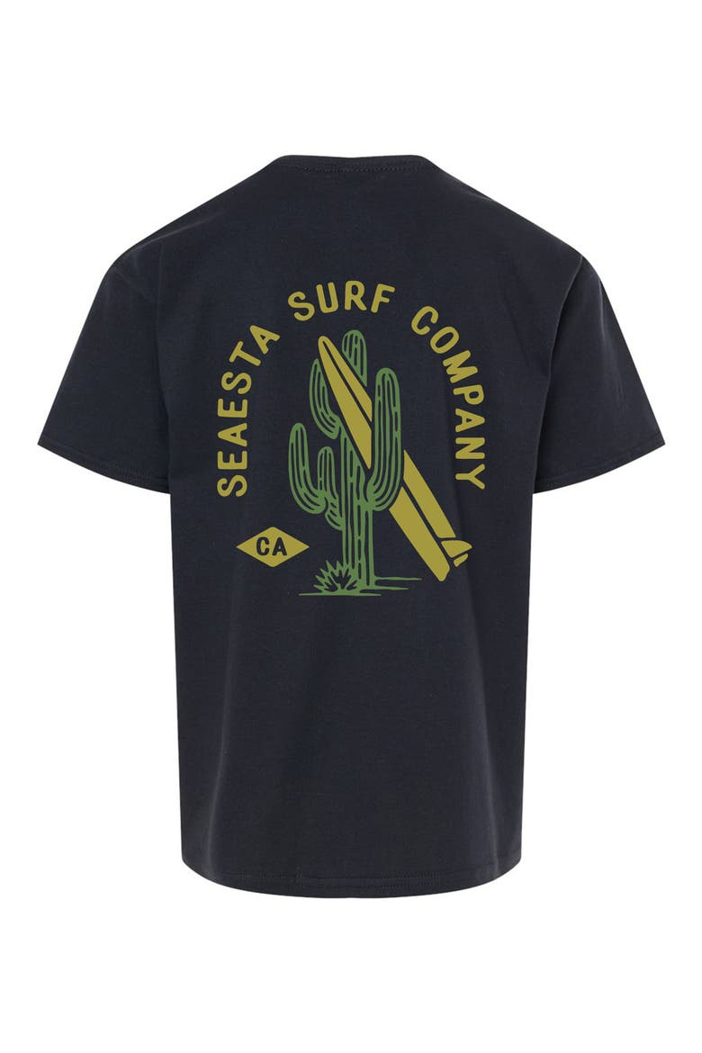 Kids' Surf Cactus Organic Cotton Graphic T-Shirt, Alternate, color, BLACK