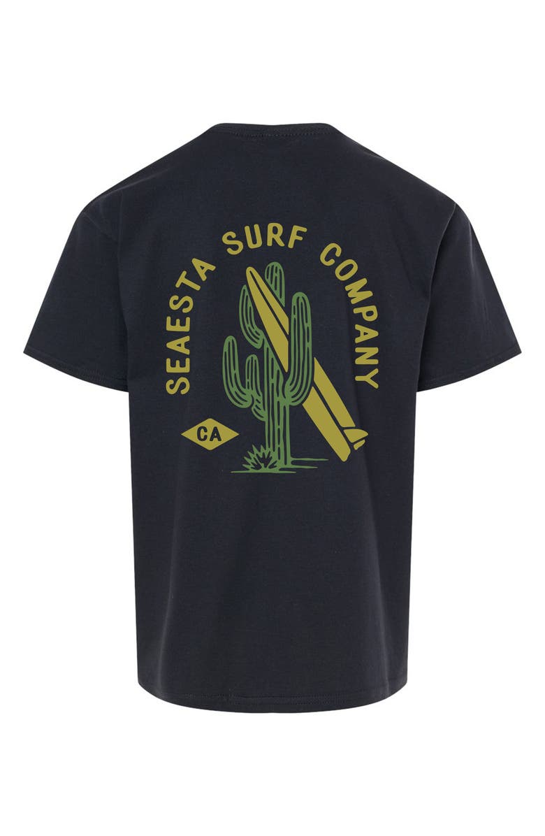 SEAESTA SURF Kids' Surf Cactus Organic Cotton Graphic T-Shirt, Alternate, color, Black