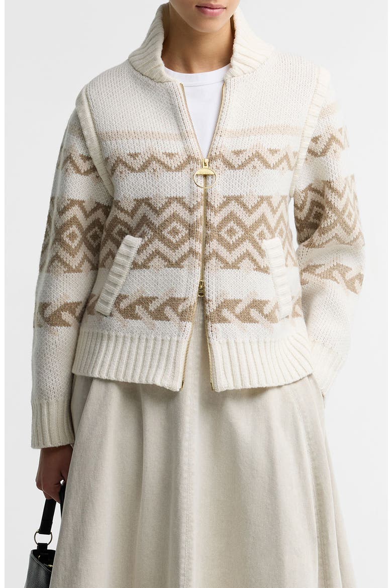 Maplewood Zip Cardigan, Main, color, CREAM MULTI