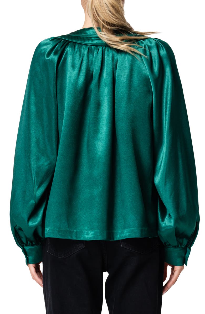 CIEBON Sona Satin Blouse, Alternate, color, Green