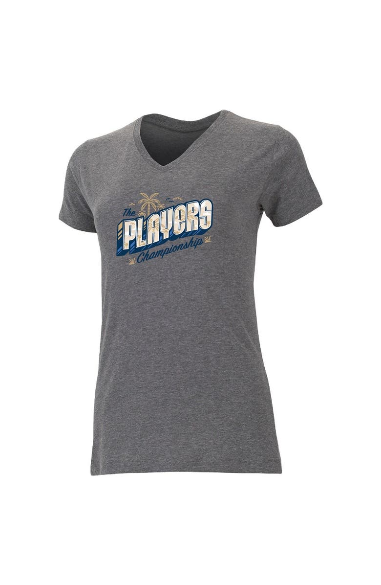AHEAD Women's Ahead  Gray THE PLAYERS Palm Trees Vista V-Neck T-Shirt, Alternate, color, Gray