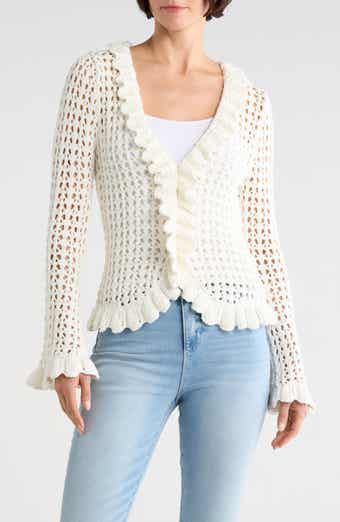 Solaris Open Stitch Cotton Blend Cardigan
