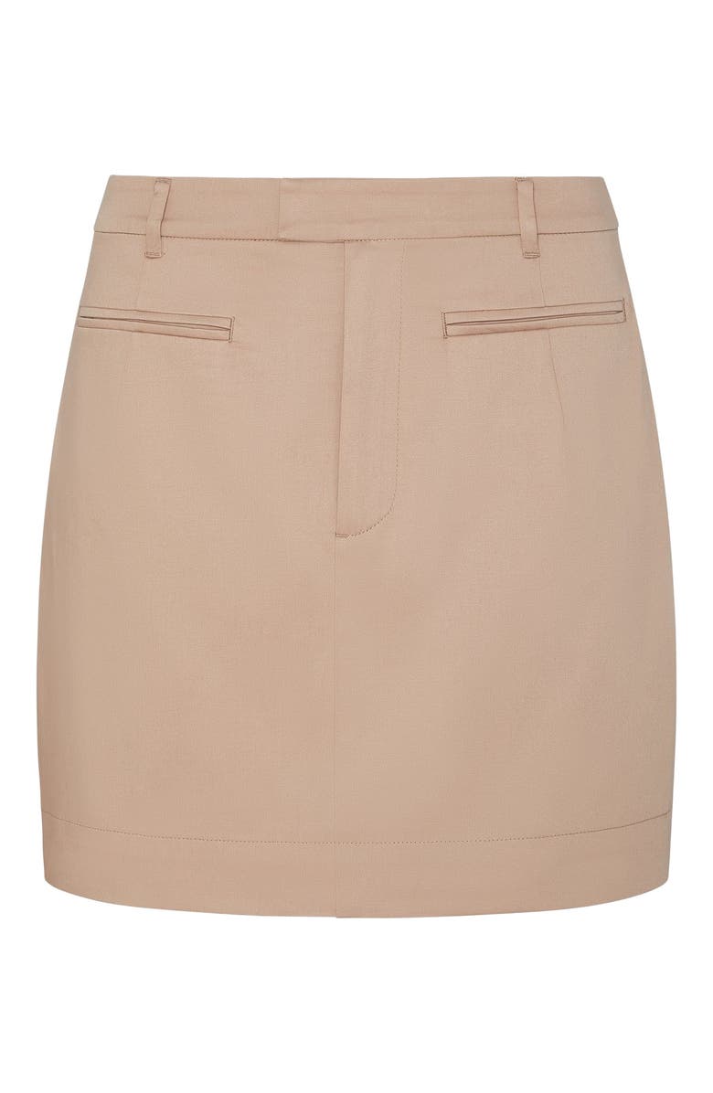 Onia Front Welt Mini Skirt, Alternate, color, Warn Taupe