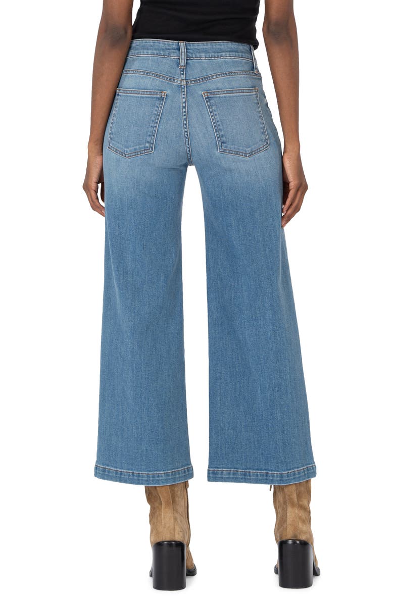 KUT from the Kloth Meg Exposed Button High Waist Ankle Wide Leg Jeans, Alternate, color, 