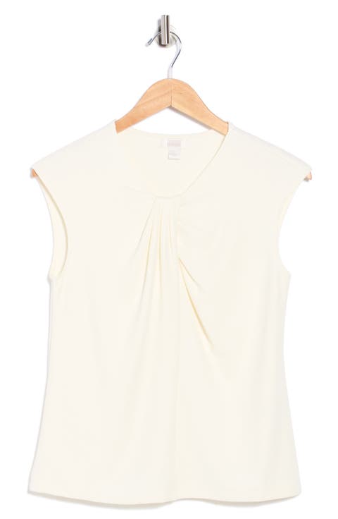 Twist Neck Cap Sleeve T-Shirt