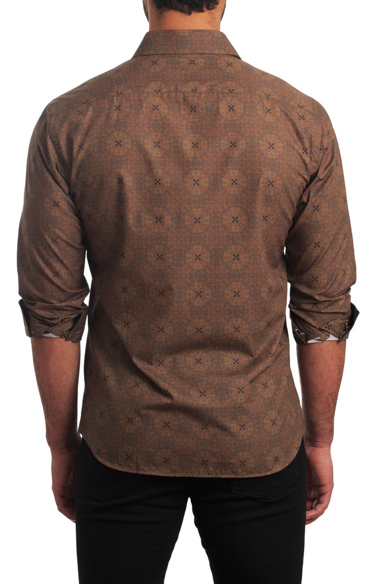 Jared Lang Trim Fit Floral Cotton Button-Up Shirt, Alternate, color,