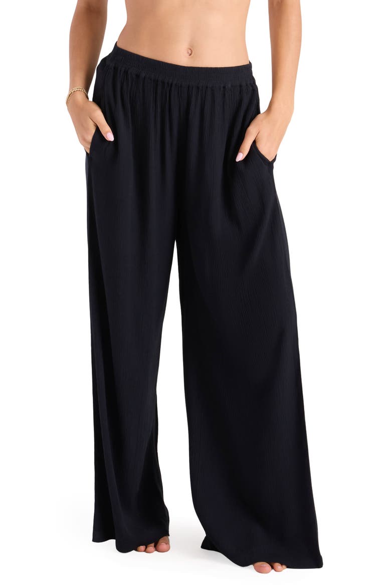 Stoneshine Junki Wide Leg Cover-Up Pants, Main, color, BLACK