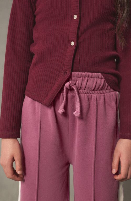 Next Kids' Side Stripe Wide Leg Sweatpants In Pink