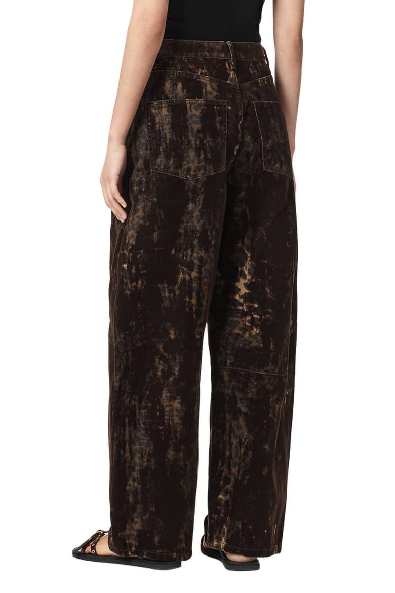 Jett Flock Leopard Print Wide Leg Jeans, Alternate, color, LEPPO BROWN