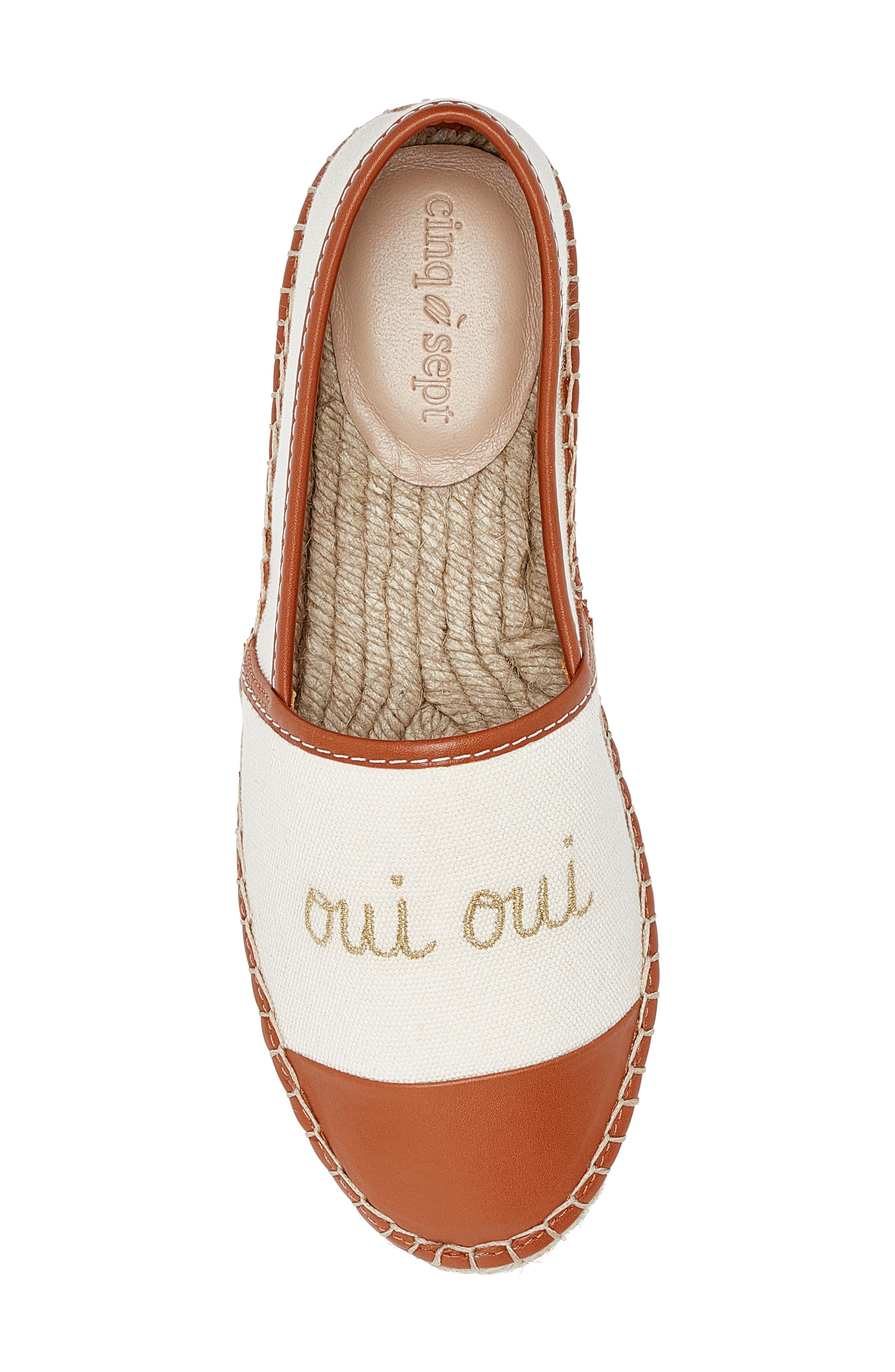 Cinq à Sept Jenna Denim Espadrille, Alternate, color, Natural/ Cognac