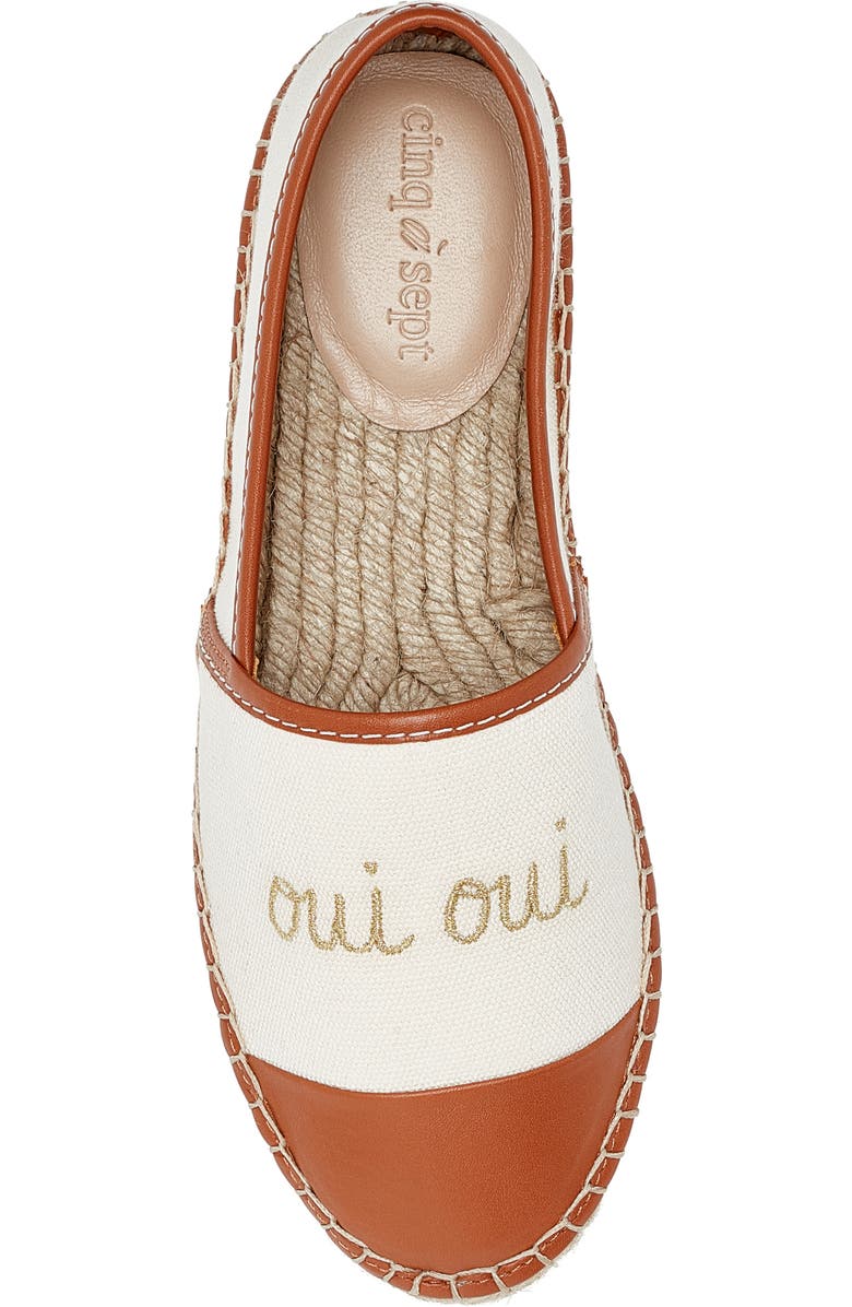 Cinq à Sept Jenna Denim Espadrille, Alternate, color, Natural/ Cognac