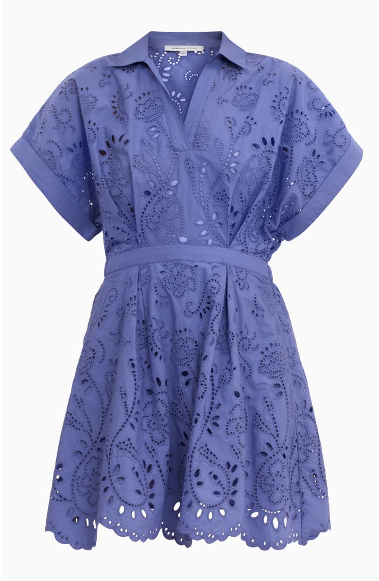 Rebecca Taylor Brielle Poplin Eyelet Mini Dress, Alternate, color, 