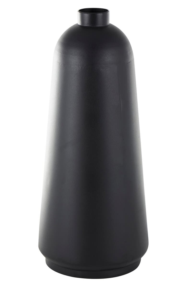 VIVIAN LUNE HOME Black Metal Vase, Alternate, color, Black