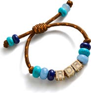 BaubleBar Block Letter Semi-Precious Bead Cord Bracelet