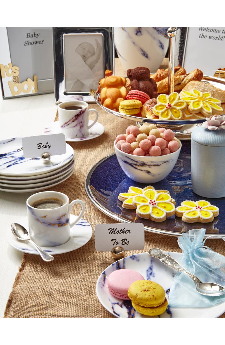 Prouna Marble Azure Espresso Cup & Saucer, Alternate, color, White