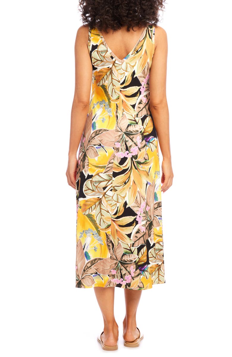 Karen Kane Brigitte Floral Sleeveless Midi Tank Dress, Alternate, color, Yellow Print