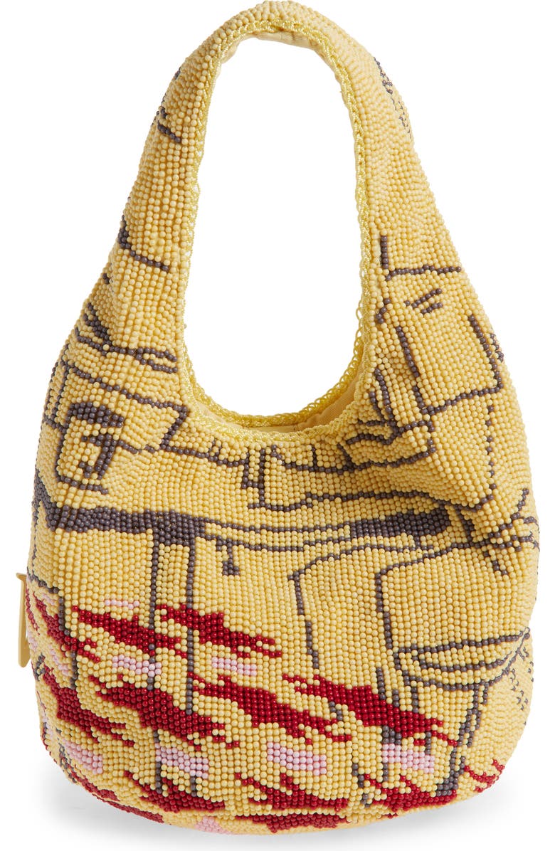JW Anderson Mini Beaded Shopper Bag, Alternate, color, Beige Multi