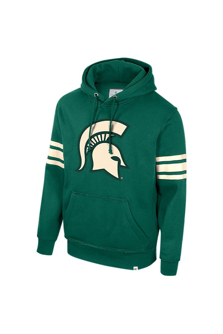 Men's Colosseum Green Michigan State Spartans Saluting Pullover Hoodie, Alternate, color, Green
