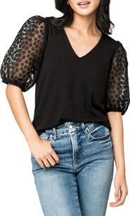 GIBSONLOOK Megan Mixed Media Top