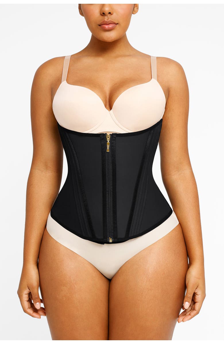 Shapellx Core Control Latex Waist Trainer, Main, color, Jet Black