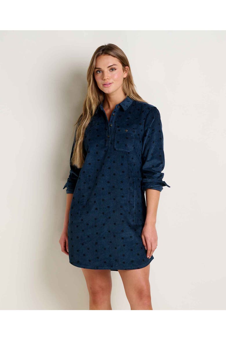 Cascadia Popover Long Sleeve Dress, Main, color, Midnight Geo Print