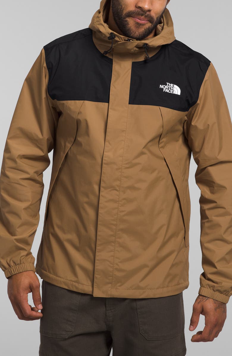The North Face Antora Waterproof Jacket, Main, color, Utility Brown/ Tnf Black-Npf