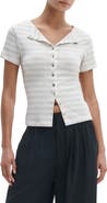 rag & bone The Knit Stripe Button-Up T-Shirt