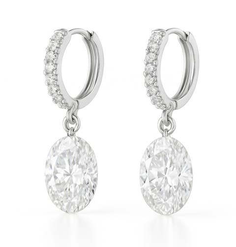 Oval Cut Crystal Dangle Earrings