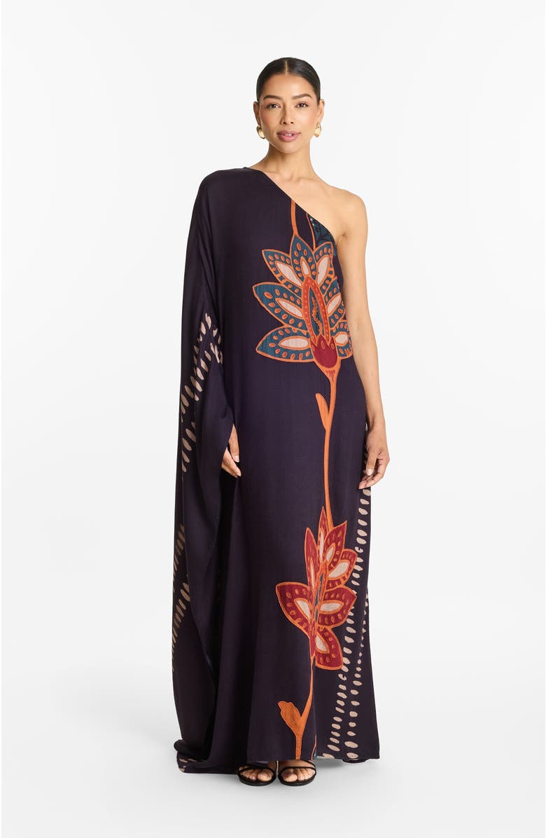 DIARRABLU Handbeaded Satu FSC<sup
®</sup
Certified Viscose One Shoulder Gown Razu Navy, Main, color, Razu Navy