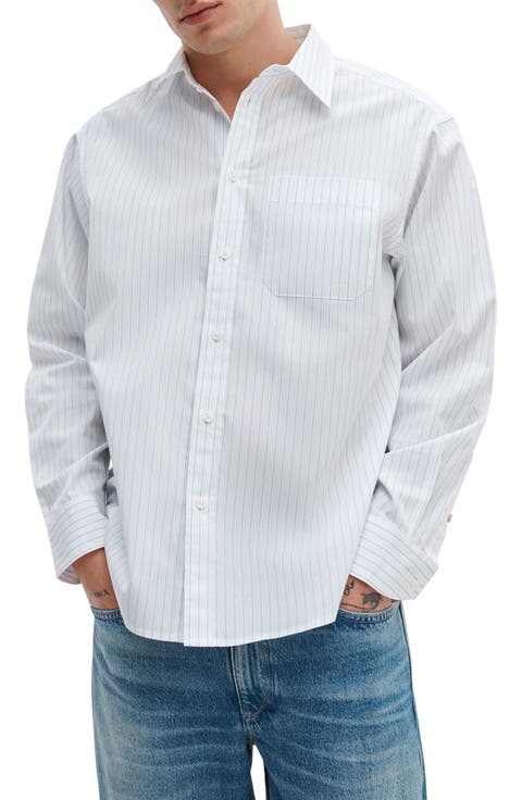 Relaxed Fit Cotton Poplin Button-Up Shirt