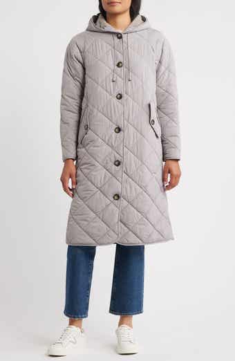 Bernardo Hooded Quilted Longline Jacket