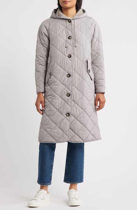Bernardo Hooded Quilted Longline Jacket