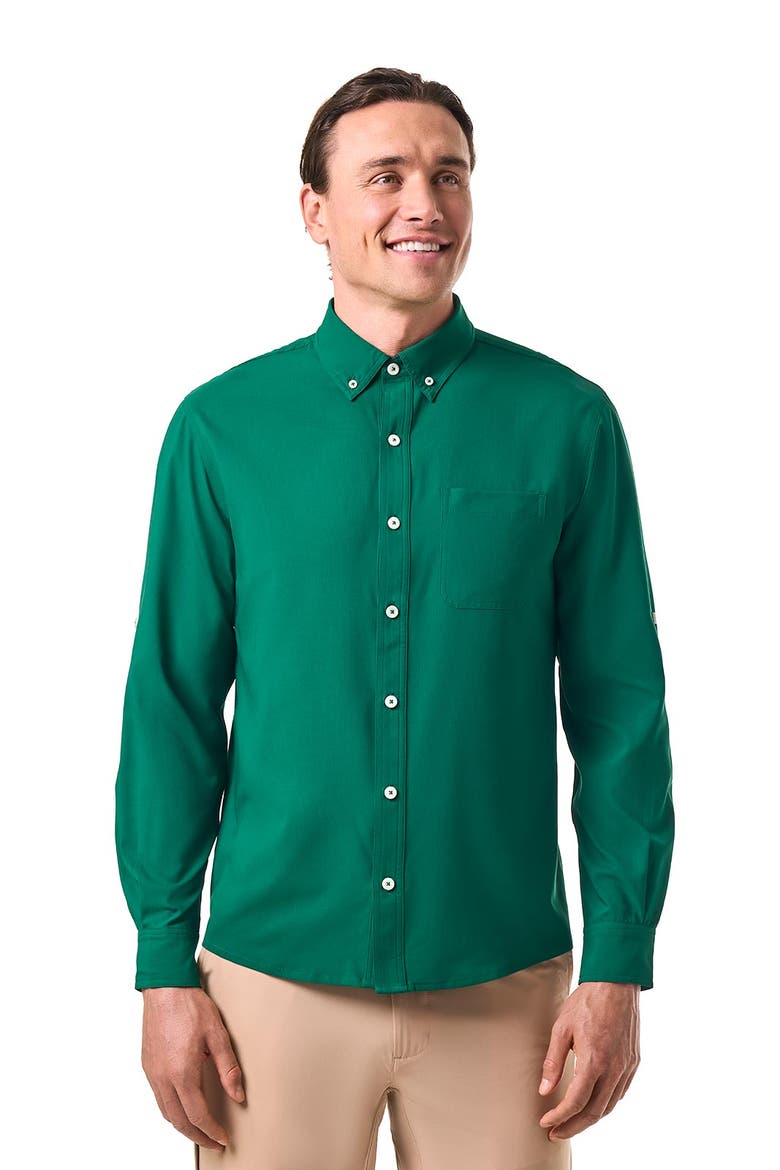 Men's Aricia Long Sleeve Shirt, UPF 50+ Sun Protection, Main, color, Eden Green