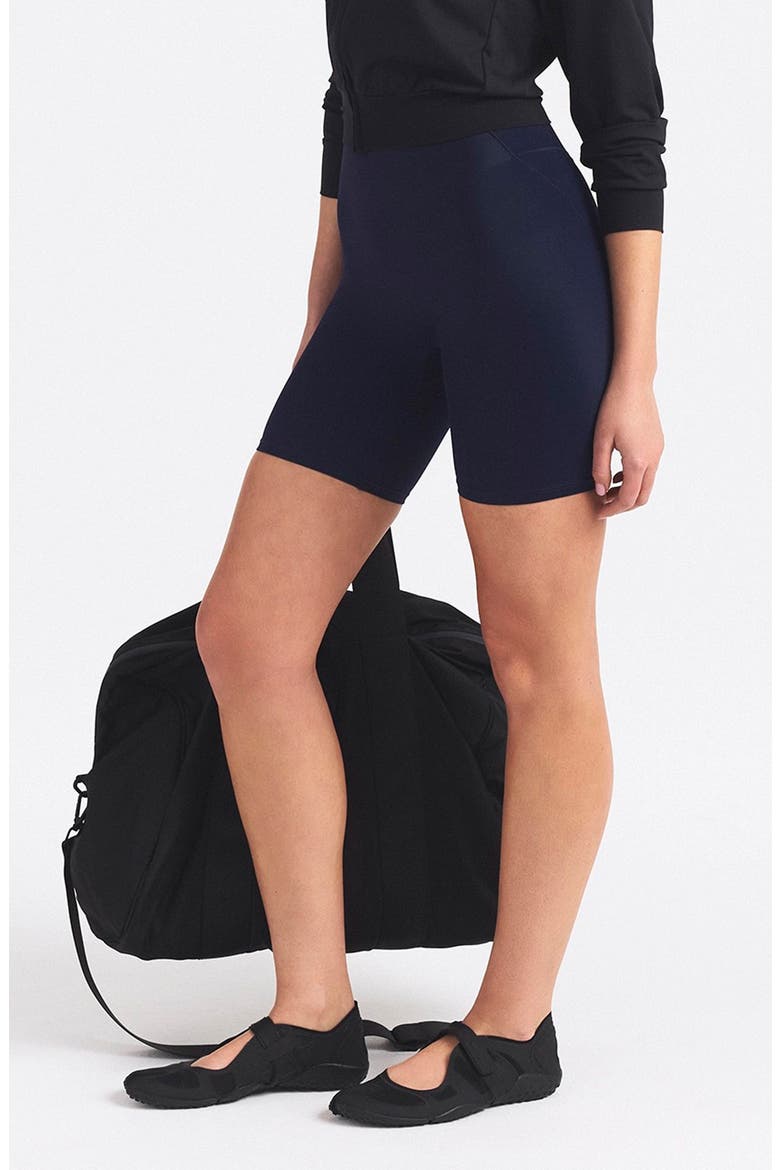 Bonded Waist Bike Shorts, Alternate, color, NAVY
